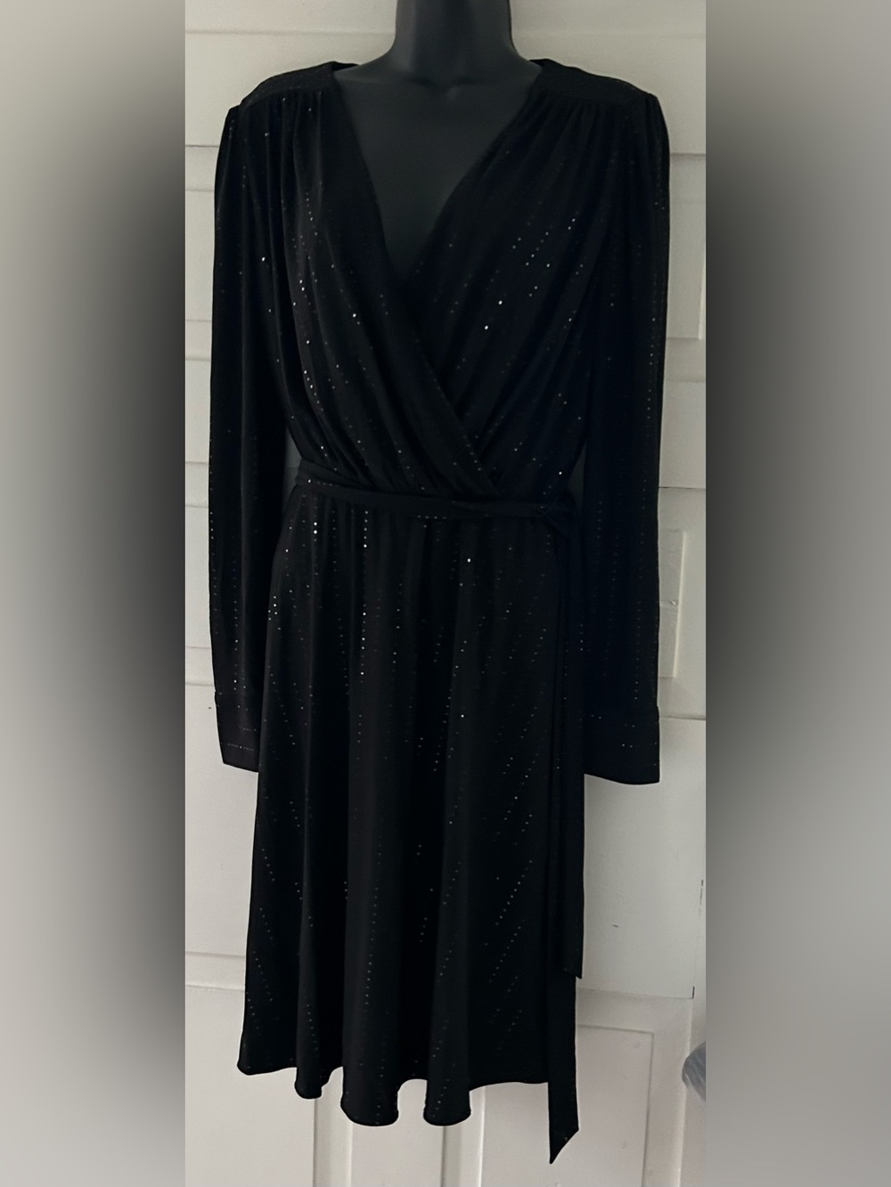 DKNY Black Sparkle Wrap Dress size 12